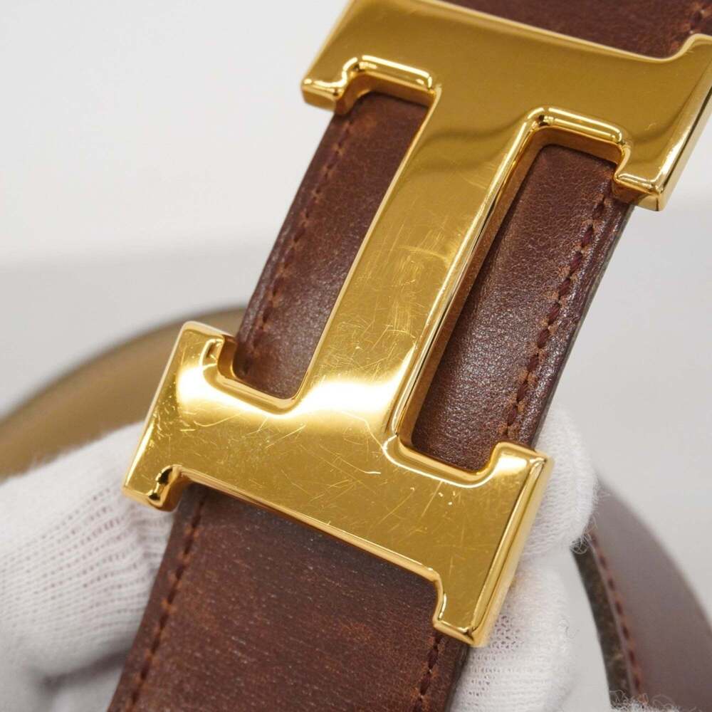 Hermes Hermès Constance Belt, Box Calf, Brown/Beige, B Stamp, Men's/Women's - Picture 9 of 9
